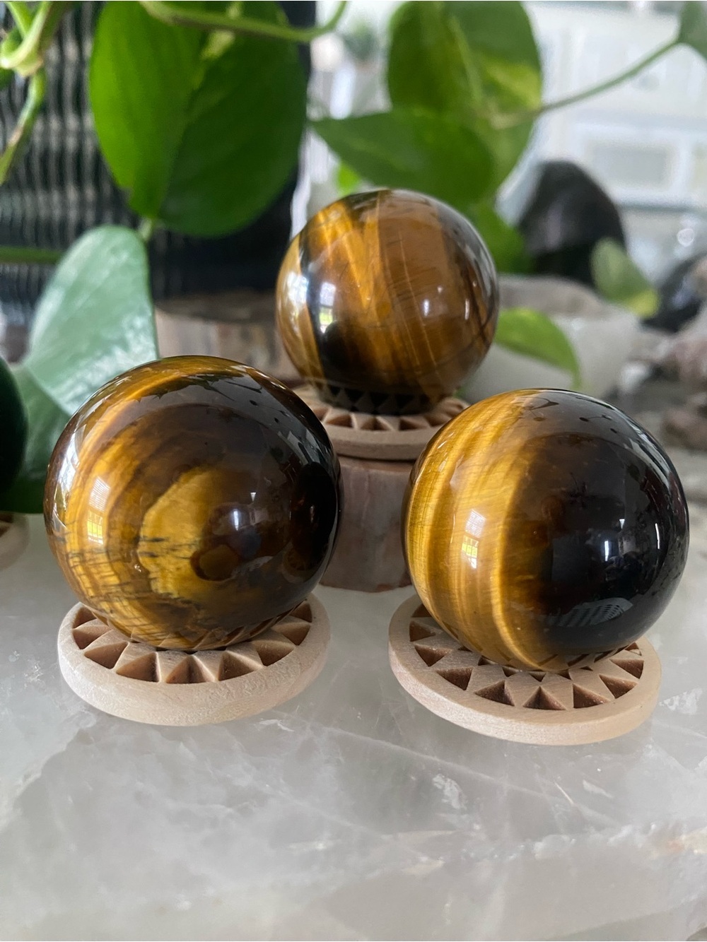 🐯✨ TINY TIGER’S EYE SPHERES — BIG ENERGY! ✨🐯
